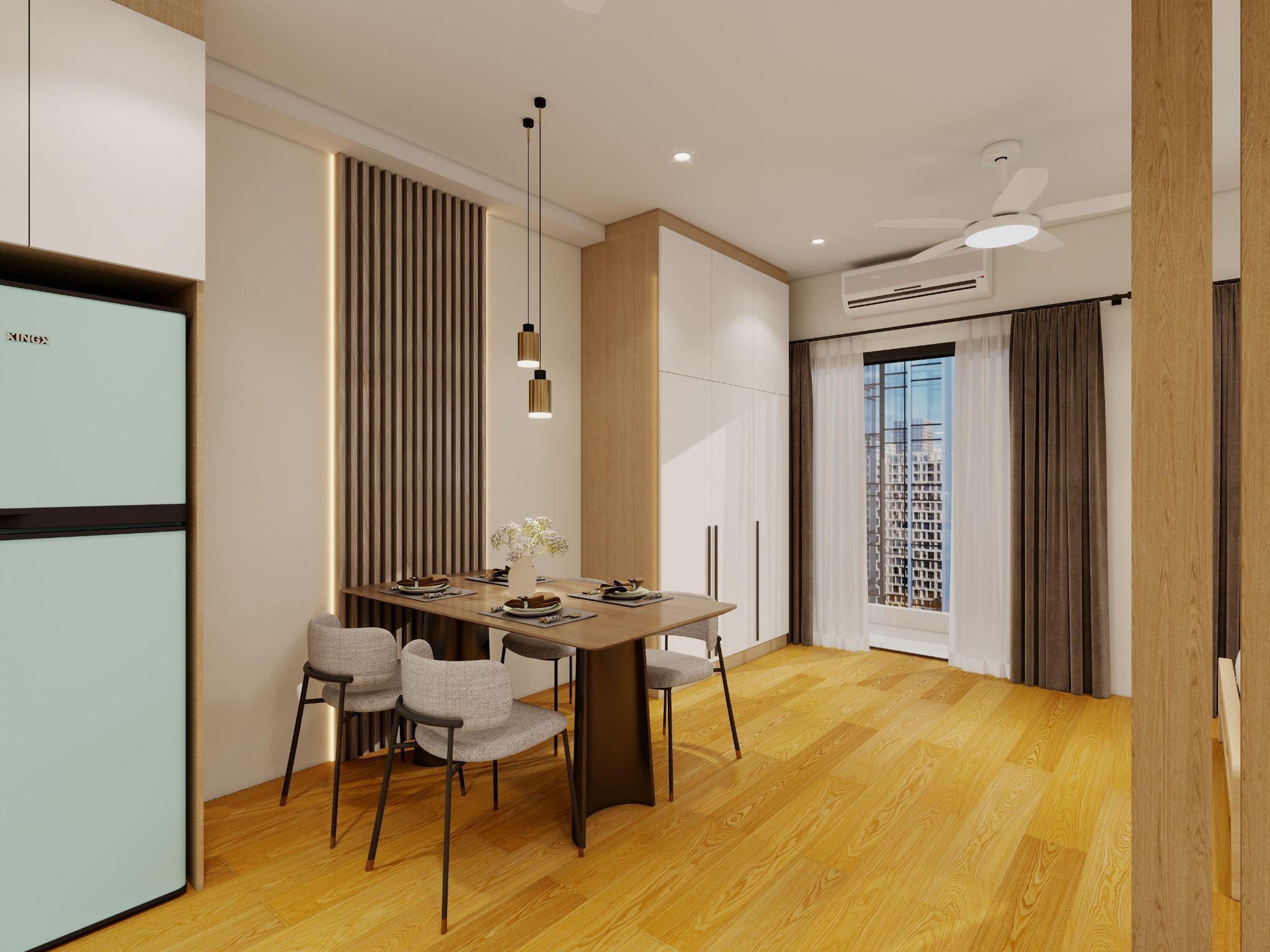 3D concept rendering depicting full-height built-in wardrobe